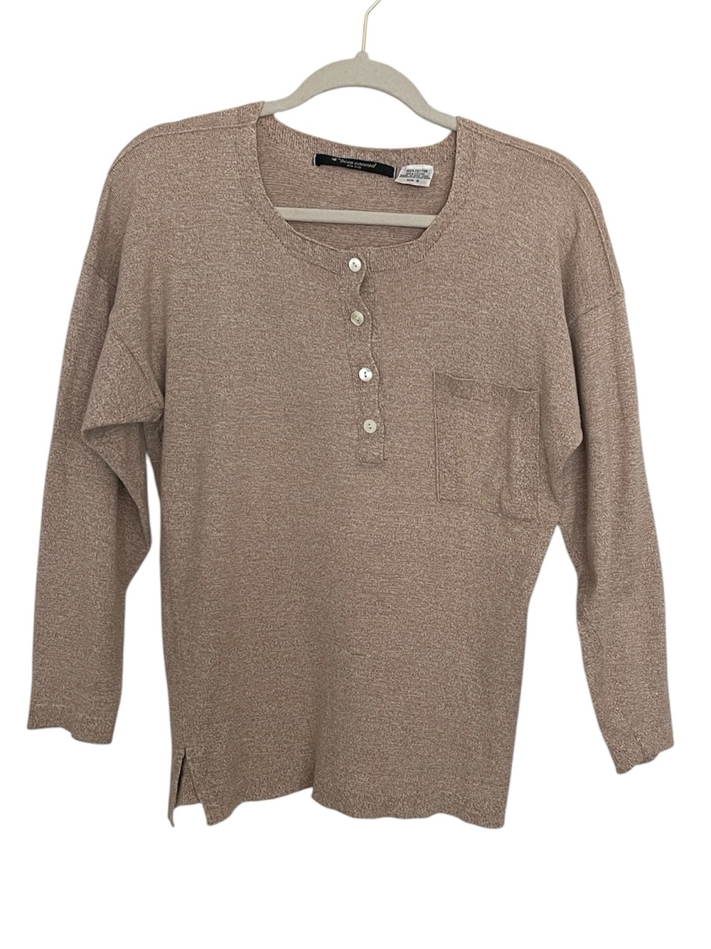 Vintage Bern Conrad 100% Cotton Knit Top with Pocket Hong Kong